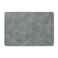 Placemats lederlook - 45 x 30 cm - grijs - vegan leer - tafel onderleggers