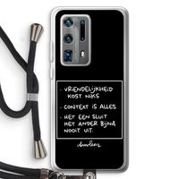 Mijn Motto's: Huawei P40 Pro Plus Transparant Hoesje met koord