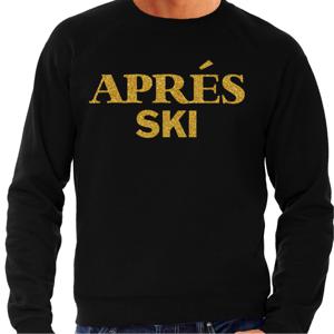 Apres ski sweater heren - Apres ski - zwart - glitter goud - wintersport - skieen/snowboarden