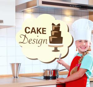 Sticker cake design taart