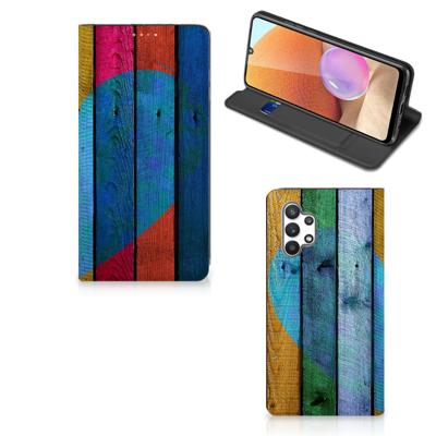 Samsung Galaxy A32 4G | A32 5G Enterprise Editie Book | Wallet Case | Wood Heart - Cadeau voor je Vriend