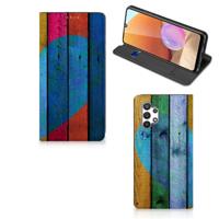 Samsung Galaxy A32 4G | A32 5G Enterprise Editie Book | Wallet Case | Wood Heart - Cadeau voor je Vriend