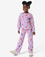 HEMA Kinderkledingset Rib Bloemen Lavendel (lavendel)