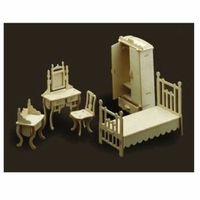 Slaapkamer meubeltjes poppenhuis bouwpakket   -