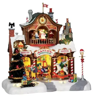 Lemax santa&apos;s workshop bewegend kersthuisje Santa&apos;s Wonderland 2013