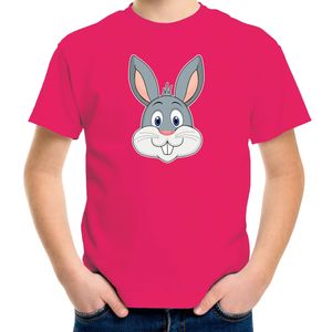 Cartoon konijn t-shirt roze voor jongens en meisjes - Cartoon dieren t-shirts kinderen