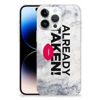iPhone 14 Pro Max Siliconen hoesje met naam Already Taken White - thumbnail