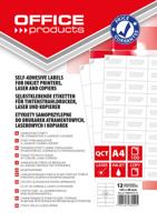 OFFICE products etiketten, wit, rechte hoeken, 100 vel, 105 x 48 mm, 12 etiketten per vel