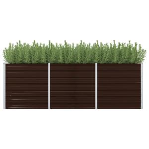 VidaXL Plantenbak verhoogd 240x80x77 cm gegalvaniseerd staal bruin