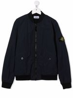 Stone Island Junior veste bomber à patch logo - Bleu