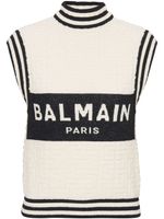 Balmain haut en maille intarsia à motif monogrammé - Tons neutres