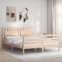 Bedframe met hoofdbord massief hout 160x200 cm