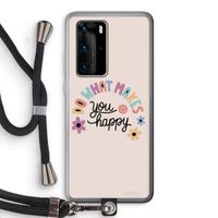 Happy days: Huawei P40 Pro Transparant Hoesje met koord