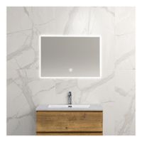 Badkamerspiegel Kwil | 80x60 cm | Rechthoekig | Indirecte LED verlichting | Touch button | Met verwarming