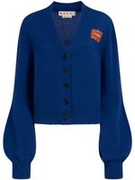 Marni cardigan en cachemire à patch logo - Bleu