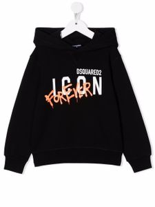 DSQUARED2 KIDS hoodie à logo imprimé - Noir