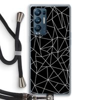 Geometrische lijnen wit: Oppo Find X3 Neo Transparant Hoesje met koord