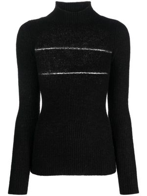 MSGM haut en maille à col montant - Noir