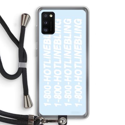 Hotline bling blue: Samsung Galaxy A41 Transparant Hoesje met koord