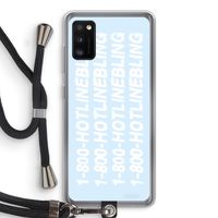 Hotline bling blue: Samsung Galaxy A41 Transparant Hoesje met koord