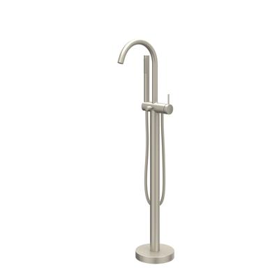 Badmengkraan IVY Bond Vrijstaand Met Draaibare Uitloop Slang 150 cm En Staaf Handdouche Geborsteld Nickel PVD