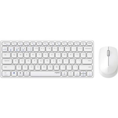 Rapoo 9600M Draadloos Multimode Toetsenbord-muisset Blade Combo TKL,wit QWERTY US