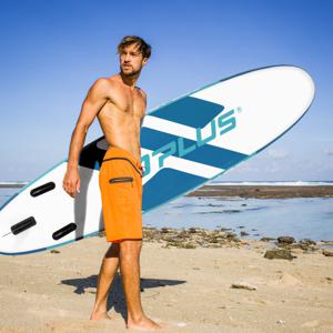 Opblaasbaar Stand Up Paddle Board SUP met Antislip Oppervlak 335 x 76 x 15 cm Blauw + Wit