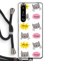 Meow: Sony Xperia 1 III Transparant Hoesje met koord