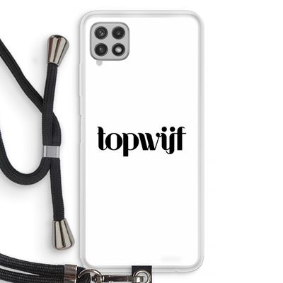 Topwijf Wit: Samsung Galaxy A22 4G Transparant Hoesje met koord