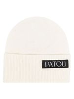 Patou bonnet en maille à patch logo - Blanc