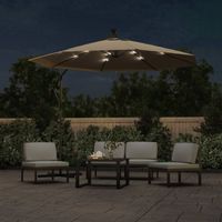 The Living Store Parasol Tuin - 300 x 254 cm - Taupe - LED Verlichting - thumbnail