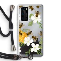 No flowers without bees: Huawei P40 Transparant Hoesje met koord