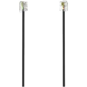 Hama Modulaire kabel, stekker 6p4c - stekker 6p4c, 3 m Kabel Zwart