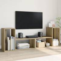 Tv-meubelen 2 st 75x30x50 cm bewerkt hout sonoma eikenkleurig - thumbnail