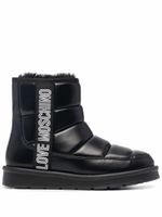 Love Moschino bottes à logo imprimé - Noir - thumbnail