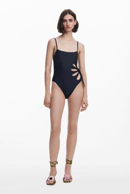 Bañador met geperforeerde bloem Tyler McGillivary - BLACK - S