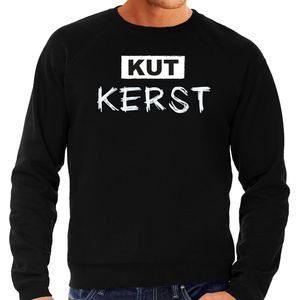 Bellatio Decorations foute kersttrui/sweater heren - Kut Kerst - zwart/wit - Kerstborrel 2XL  -