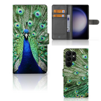 Samsung Galaxy S23 Ultra Telefoonhoesje met Pasjes Pauw - thumbnail
