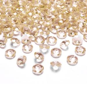 Hobby/knutsel strass steentjes - goud - 100x - 12 mm - kunststof - diamantlook