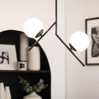 Hanglamp zwart &apos;Mono zwart&apos; opaal glas e14 fitting design modern led lamp