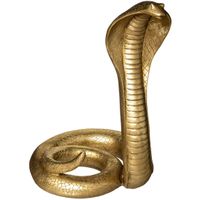 Home decoratie dieren/slangen beeldje Cobra - goud kleurig - 36 x 25 cm