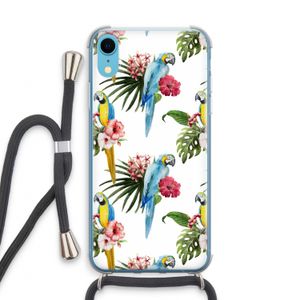 Kleurrijke papegaaien: iPhone XR Transparant Hoesje met koord
