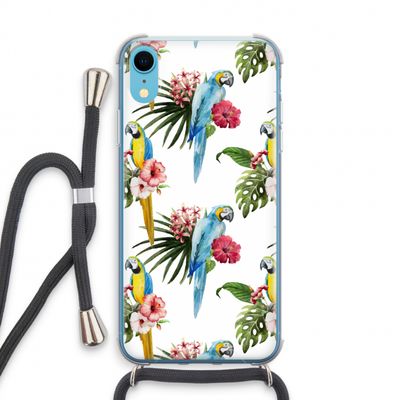 Kleurrijke papegaaien: iPhone XR Transparant Hoesje met koord