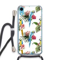Kleurrijke papegaaien: iPhone XR Transparant Hoesje met koord