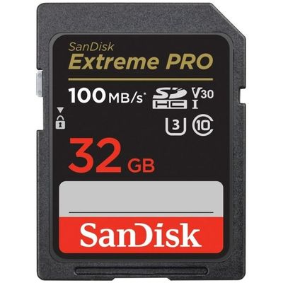 SanDiskSDHC Extreme Pro 32GB 100/90 mb/s - V30 - Rescue Pro DL 2Y Micro SD-kaart Zwart