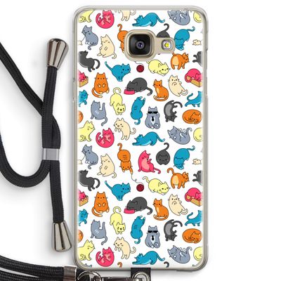 Kleurrijke katten: Samsung Galaxy A5 (2016) Transparant Hoesje met koord