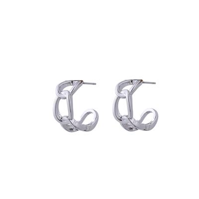 Go Dutch Label Brede Open Creolen Chain Zilver
