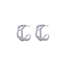 Go Dutch Label Brede Open Creolen Chain Zilver