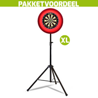 Winmau Blade 6 + Lena Dartbordverlichting Deluxe XL Rood + Dartstandaard