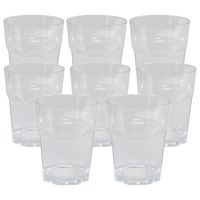 Drinkglas - 8x - transparant - onbreekbaar kunststof - 220 ml